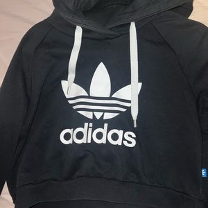 Black Adidas Cropped Hoodie